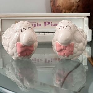 Vintage Salt and Pepper Lamb Shakers Set